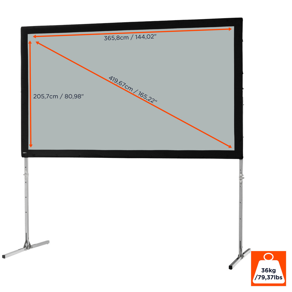 celexon Faltrahmen Leinwand Mobil Expert 366 x 206cm, Rückprojektion
