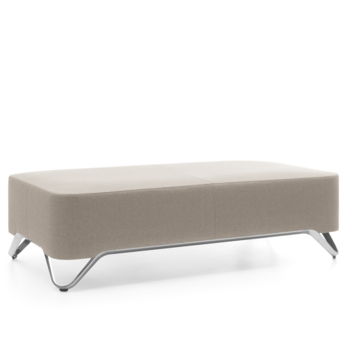 BOXIT - 2er Hockerelement, Design Sitzhocker B/H/T: 150x43x75 cm, Sitzhöhe 43 cm, Gestellfarbe Holz, Bezug Stoff