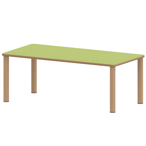 Tisch ZALOTTI mit Linoleum-Belag Rechtecktisch, B/H/T: 120x25x60 cm, Massivholzbeine Ø 60 mm, Fußvariante: Stellfuß