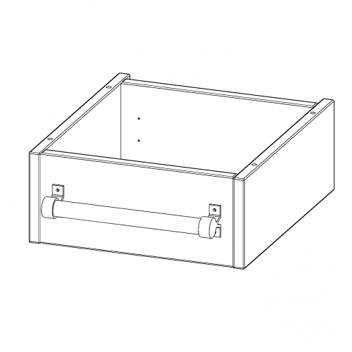 Leiterzarge zur Aufnahme einer Leiter - Serie evo180 Gesamthöhe 15 cm, für 36,1 cm breite und 40 cm tiefe Schrankwände