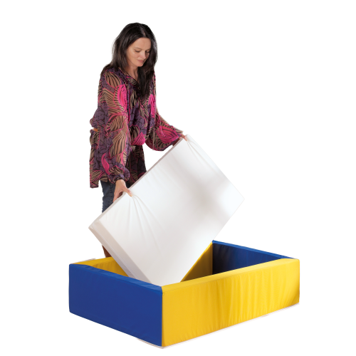 stapelbares Schaumstoffkinderbett B/H/T: 64x25x114 cm, mit Aussparung, Kunstleder