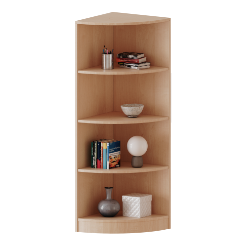 Außeneckregal, 4 Ordnerhöhen - Serie evo180 B/H/T: 40x154x40 cm, Viertelkreis, Erweiterung rechts, mit Sockel (81 mm)