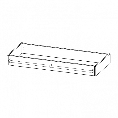 Leiterzarge zur Aufnahme einer Leiter - Serie evo180 Gesamthöhe 15 cm, für 138,7 cm breite und 60 cm tiefe Schrankwände