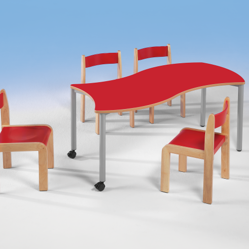 Swing-It "Steely" Rechteck-Wellentisch, Schultisch B/H/T 120x42x60 cm, kombinierbar mit anderen Tischen der Serie