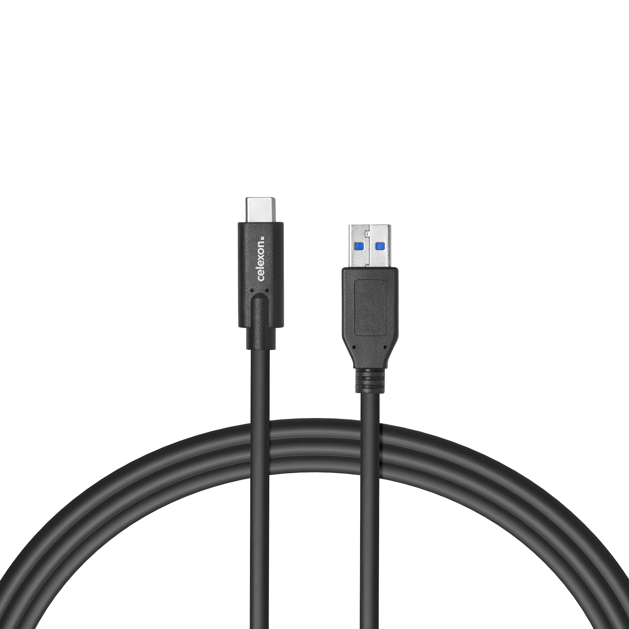 celexon USB-C auf USB-A Kabel - USB 3.2 Gen 2x1 1,0m, schwarz