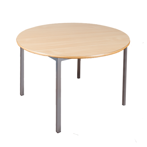 Runder Tisch, Platte mit Schichtstoff Ø 120 cm, wählbare Tischhöhe, Gestell Stahlquadratrohr 30x30 mm