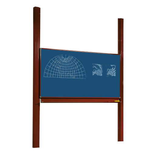 Pylonentafel, Schultafel mit einer Tafelfläche aus Premium Stahlemaille, Serie PY1 E B/H: 200x120 cm, blau