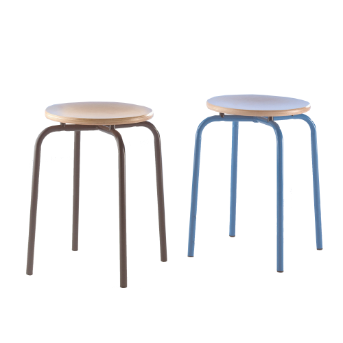 Vierfuß-Hocker stapelbar Sitzhöhen: 34/38/42/45 cm, Gestellfarbe nach Wahl