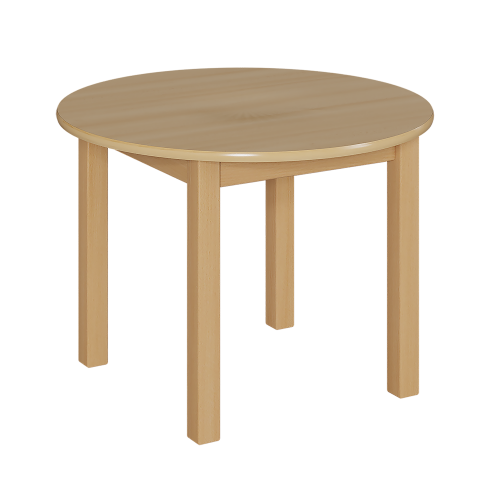 Rundtisch mit Massivholzgestell und Schichtstoffplatte Ø 80 cm, in 7 Tischhöhen lieferbar